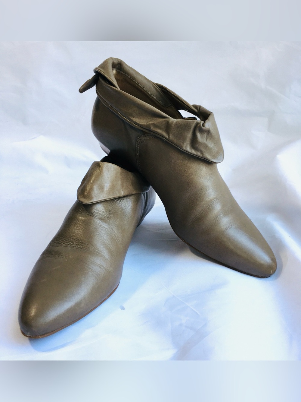 BIANCO Footwear Taupe Brown Leather Ankle Booties EU 40 US 10